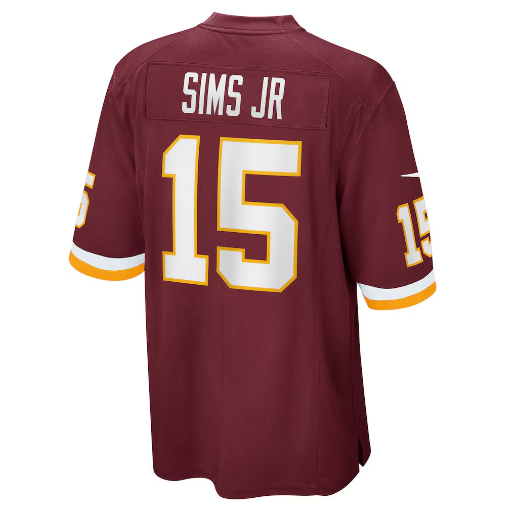 W.Football Team #15 Steven Sims Jr. Burgundy REYNOLDS Game Player Jersey