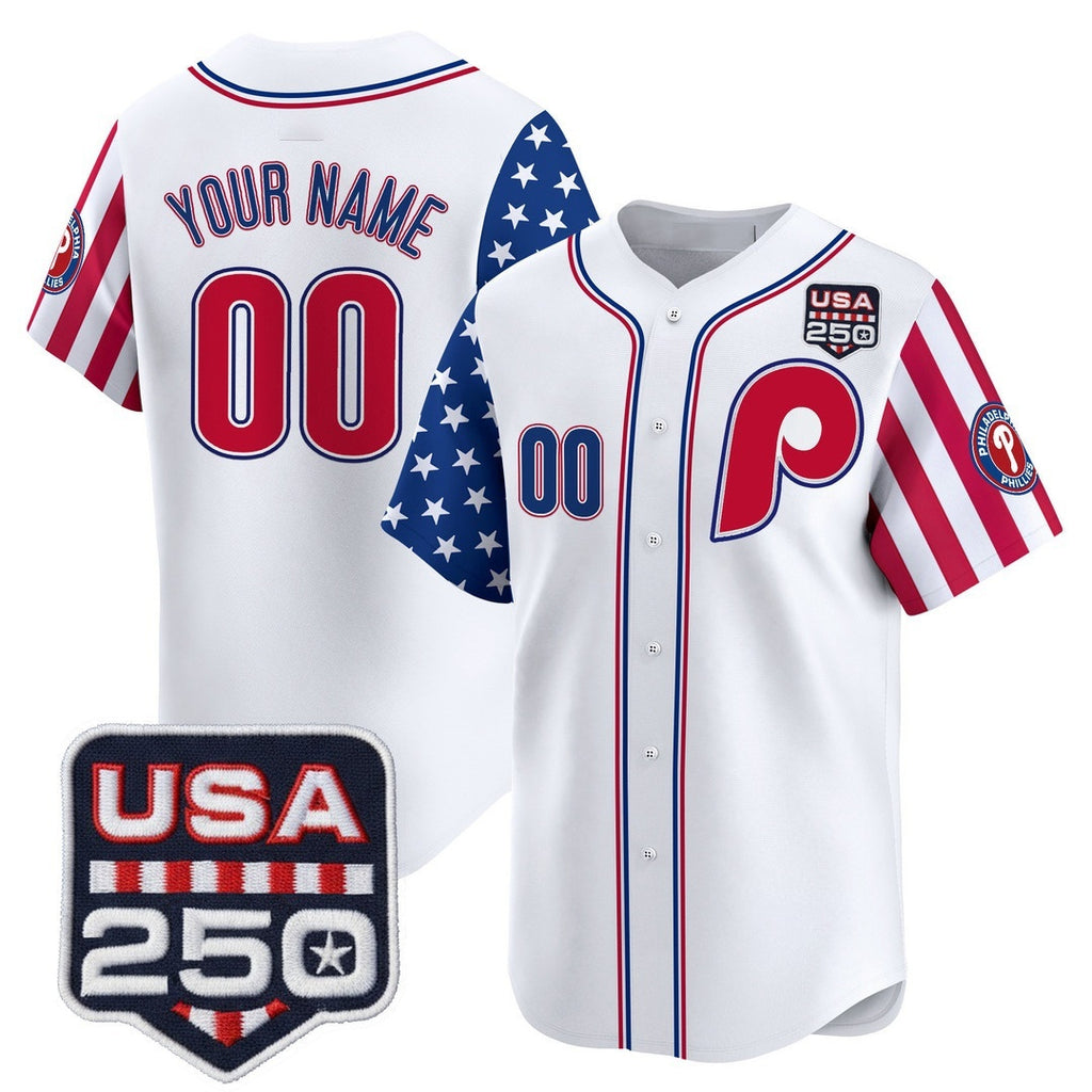 Custom Philadelphia Phillies America 250 Edition Vapor Premier Limited White REYNOLDS Stitched Jerseys