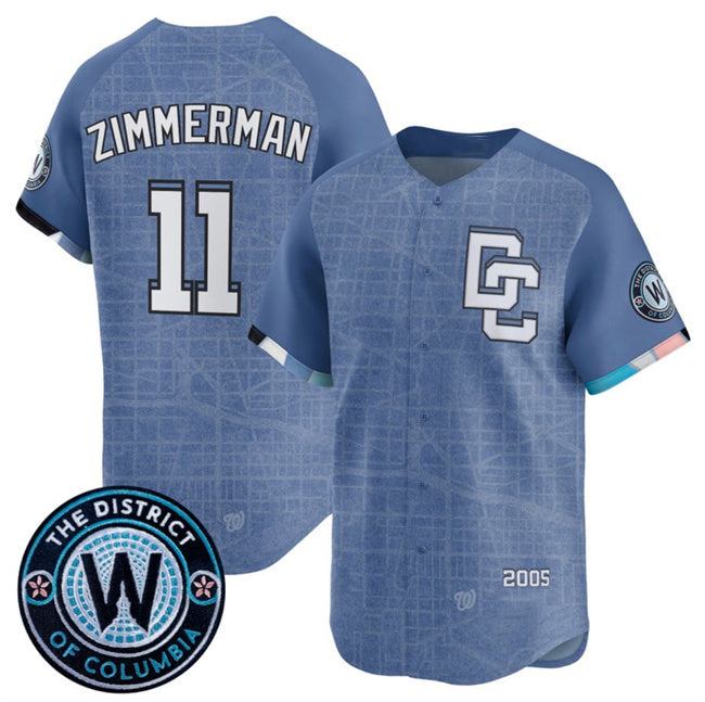 Washington Nationals #11 Ryan Zimmerman Blue REYNOLDS 2025 City Connect Limited Stitched Jersey