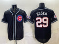 Chicago Cubs #29 Michael Busch 150th Anniversary Black REYNOLDS Out Style Vapor Premier Limited Stitched Jersey