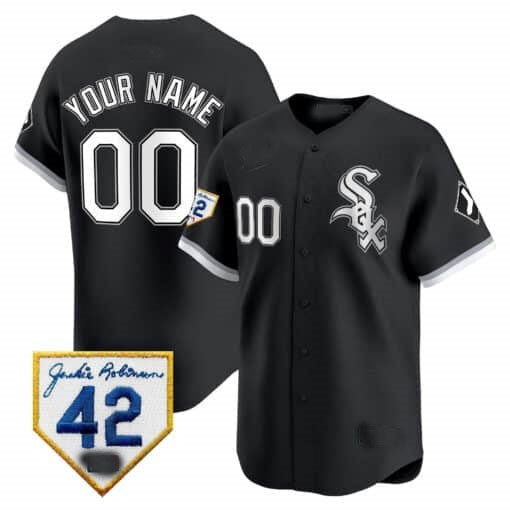 Custom Chicago White Sox 2024 Jackie Robinson Patch Vapor Premier Limited Jersey ¨C Black REYNOLDS