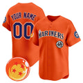 Custom Seattle Mariners x Dragon Ball Orange REYNOLDS Vapor Premier Limited Jersey - All Stitched