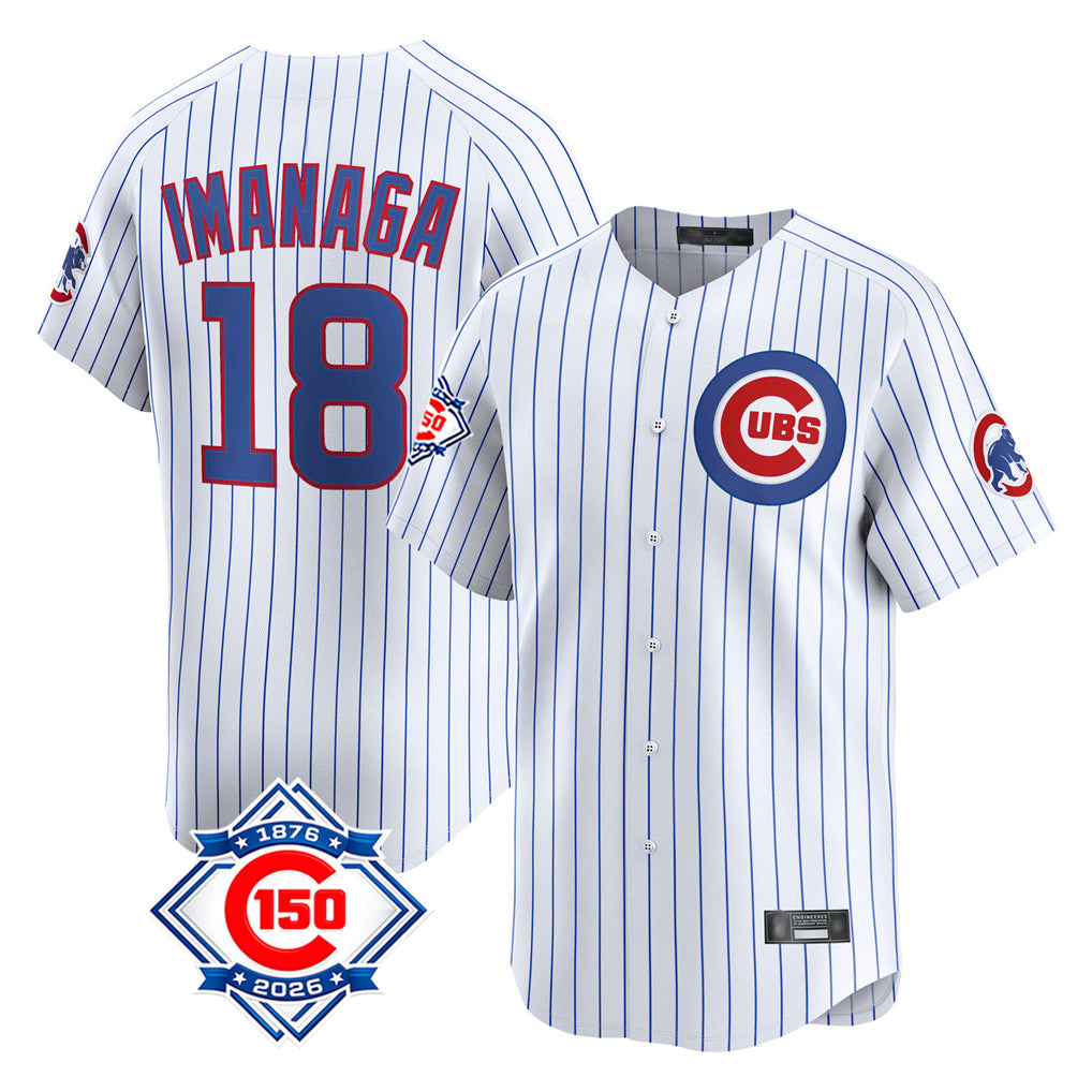 Chicago Cubs #18 Shota Imanaga Player White REYNOLDS 150th Anniversary Limited Home Game Stitched Jerseys