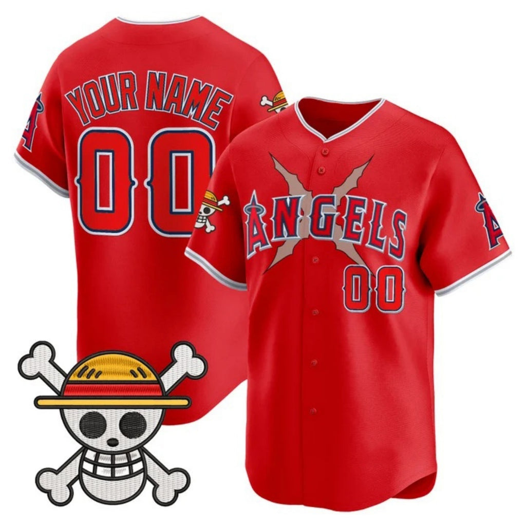 Custom Los Angeles Angels x One Piece Red REYNOLDS Vapor Premier Limited Jersey - Stitched