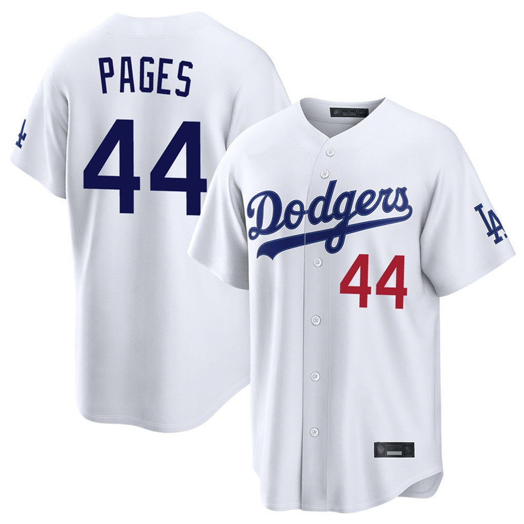 Los Angeles Dodgers #44 Andy Pages Player White REYNOLDS Home Game Stitched Jerseys