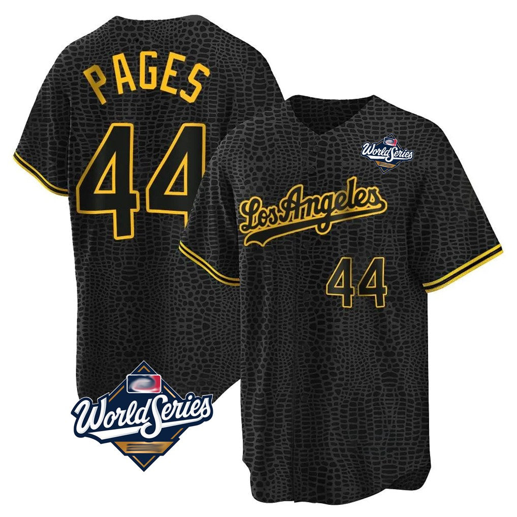 Los Angeles Dodgers #44 Andy Pages Player Black Gold REYNOLDS World Series Limited Home Stitched Jerseys