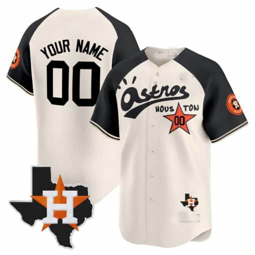 Custom Houston Astros Cactus Jack Style Vapor Premier Limited Jersey ¨C Cream Black REYNOLDS