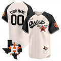 Custom Houston Astros Cactus Jack Style Vapor Premier Limited Jersey ¨C Cream Black REYNOLDS