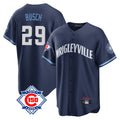 Chicago Cubs #29 Michael Busch Player Navy REYNOLDS 150th Anniversary City Connect Home Game Stitched Jerseys