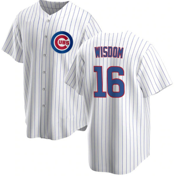 Chicago Cubs #16 Patrick Wisdom White REYNOLDS Cool Base Stitched Jersey