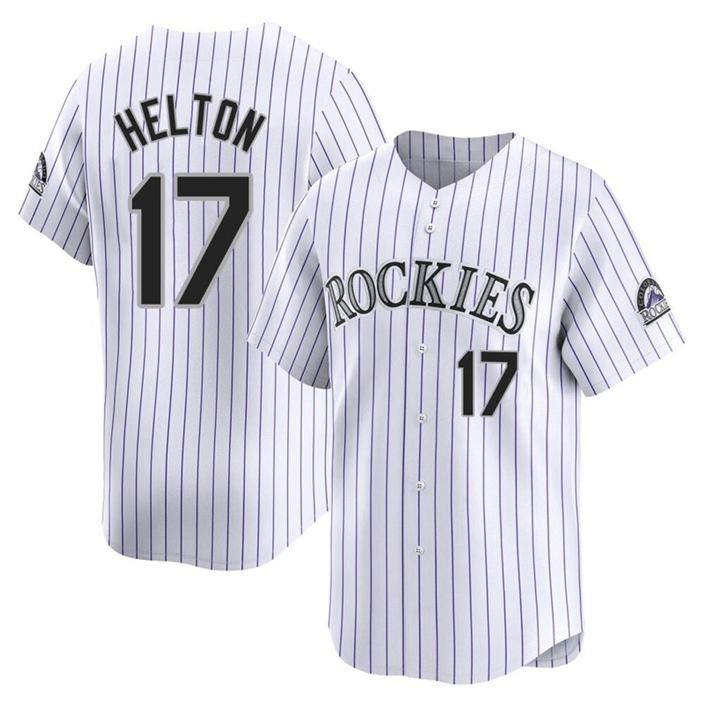 Colorado Rockies #17 Todd Helton Player White REYNOLDS Limited Home Stitched Jerseys