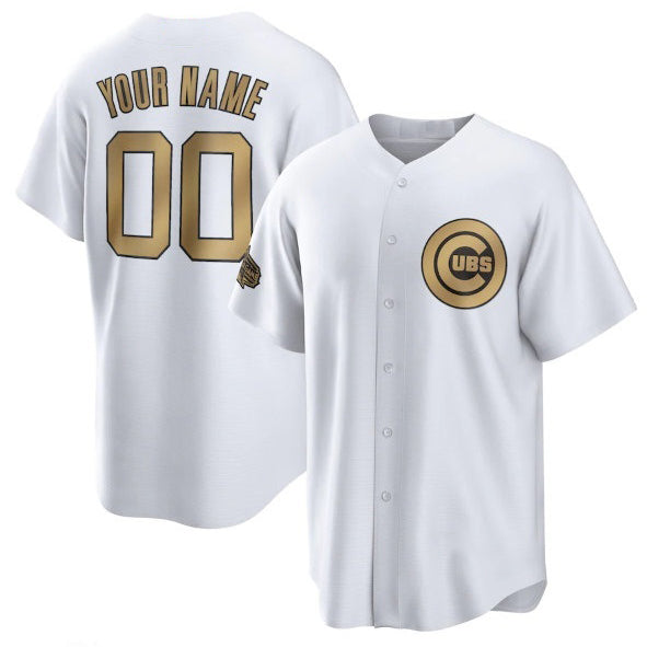 Custom Chicago Cubs draft Player White REYNOLDS 2022 All-Star Cool Base Stitched Jersey