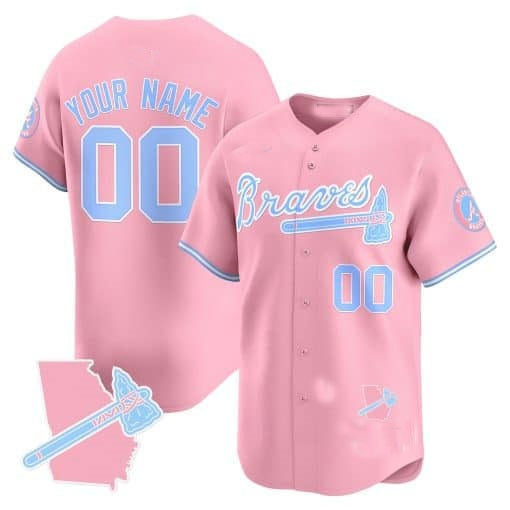 Custom Atlanta Braves Bubblegum Pink Vapor Premier Limited Jersey ¨C All Stitched-Pink REYNOLDS