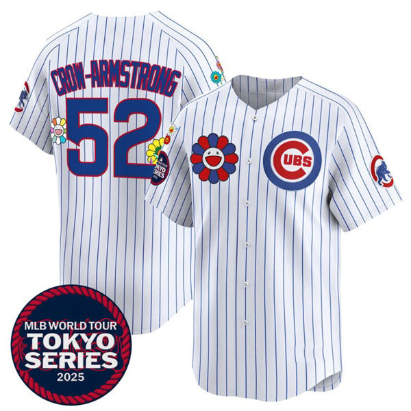 Chicago Cubs #52 Pete Crow-Armstrong White REYNOLDS 2025 Tokyo Series Limited Stitched Jersey 2
