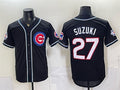 Chicago Cubs #27 Seiya Suzuki 150th Anniversary Black REYNOLDS Out Style Vapor Premier Limited Stitched Jersey