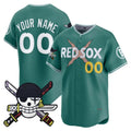 Custom Boston Red Sox x One Piece Green REYNOLDS Zoro Patch Vapor Premier Limited Jersey - Stitched