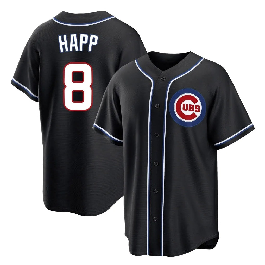 Chicago Cubs #8 Ian Happ Player Black REYNOLDS Fashion Out Game Stitched Jerseys