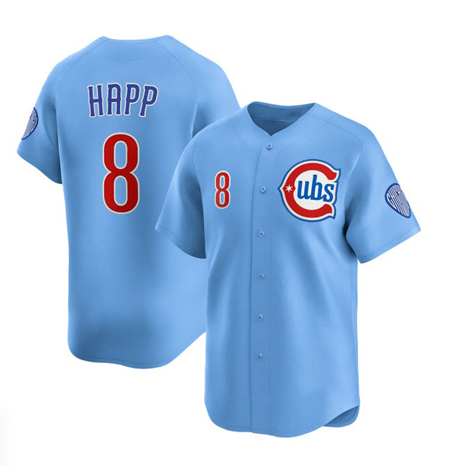 Chicago Cubs #8 Ian Happ Blue REYNOLDS 2024-25 2nd Alternate Limited Stitched Jersey