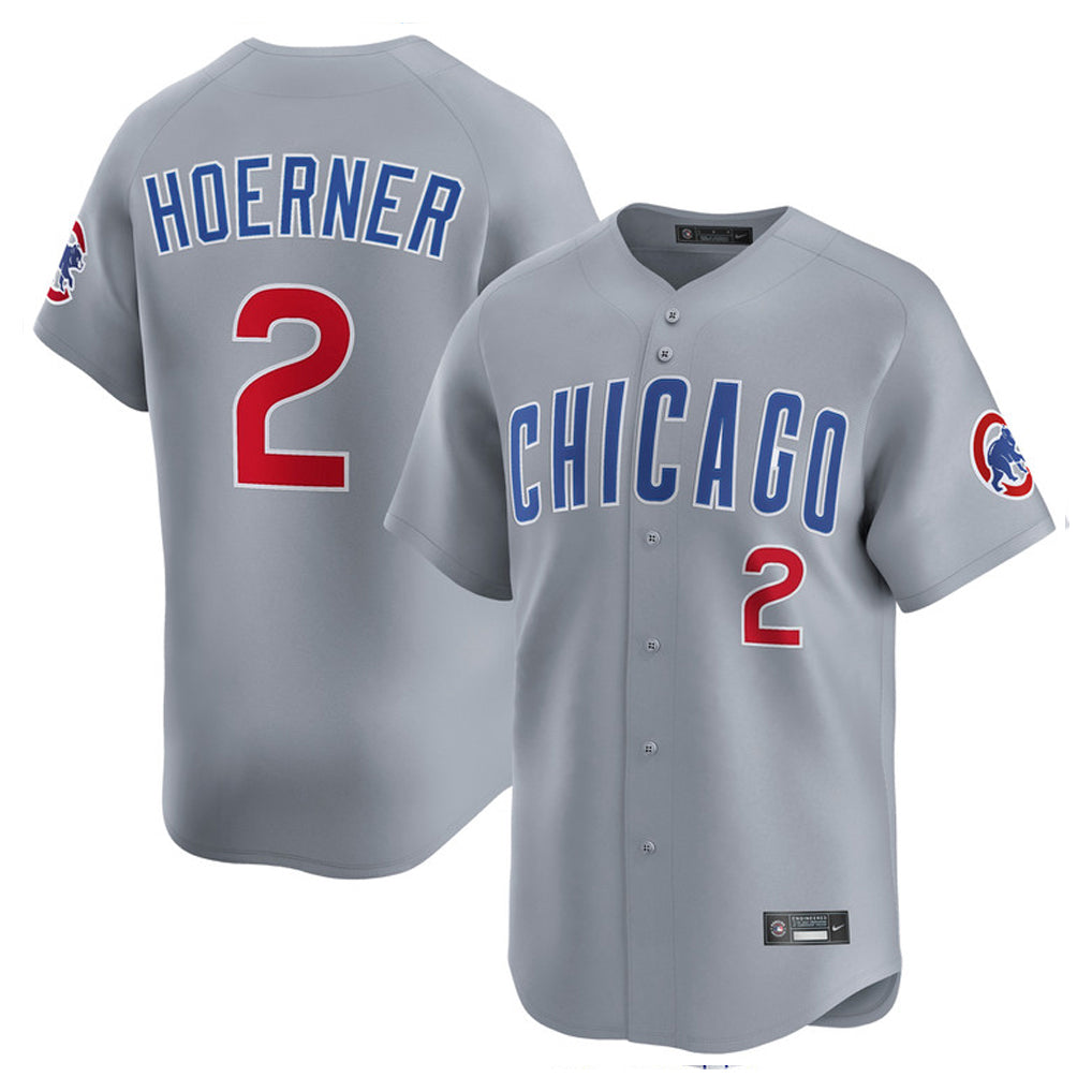 Chicago Cubs #2 Nico Hoerner Player Gray REYNOLDS Road Limited Home Stitched Jerseys