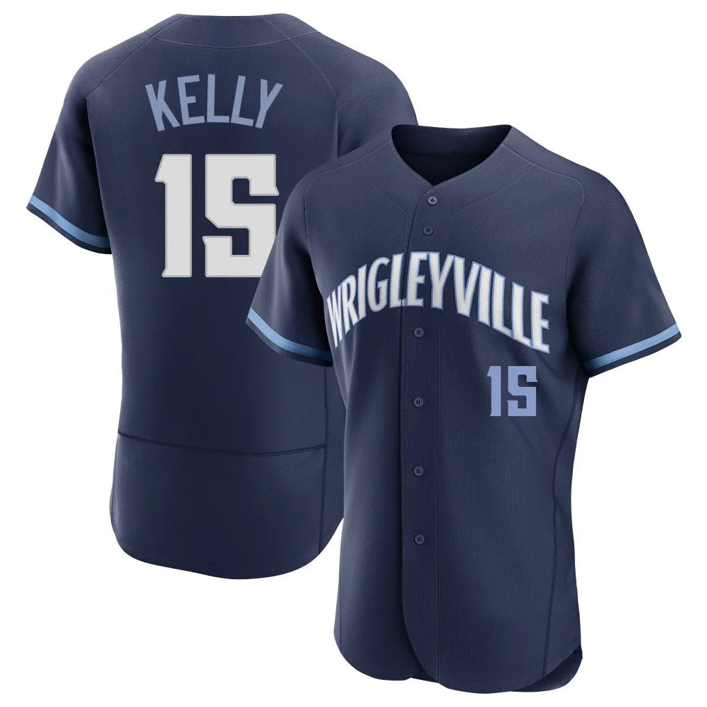 Chicago Cubs #15 Carson Kelly Player Navy REYNOLDS City Connect Limited Elite Home Stitched Jerseys