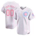 Custom Chicago Cubs Bubblegum Pink Vapor Premier Limited Jersey ¨C White Pinstripe REYNOLDS