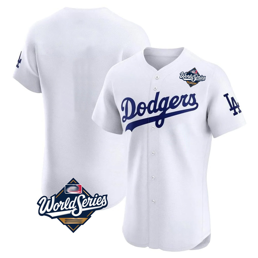 Los Angeles Dodgers Blank Player White REYNOLDS Limited Elite Home World Series Stitched Jerseys