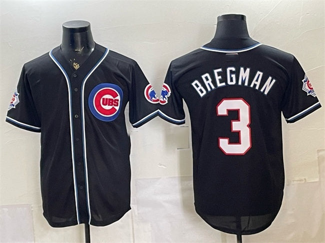 Chicago Cubs #3 Alex Bregman 150th Anniversary Black REYNOLDS Out Style Vapor Premier Limited Stitched Jersey