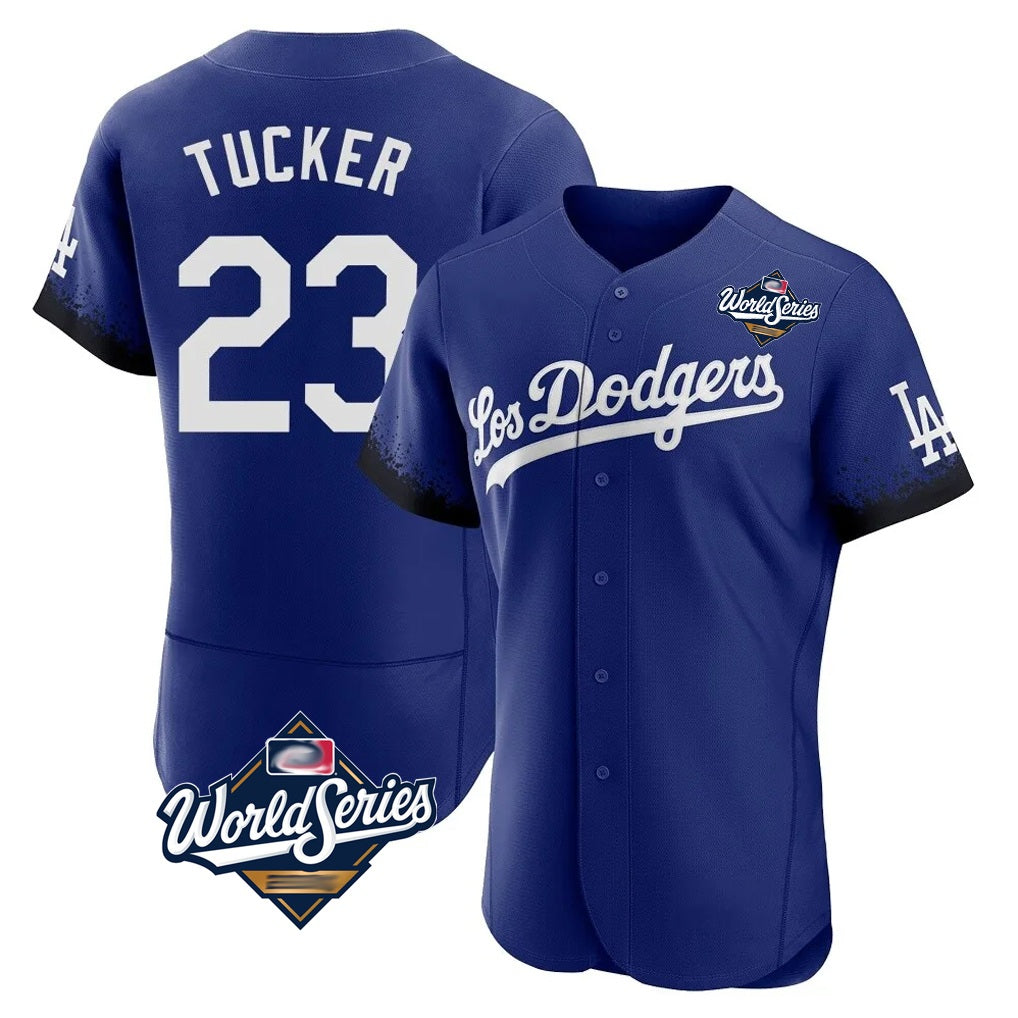 Los Angeles Dodgers #23 Kyle Tucker Player Royal REYNOLDS World Series City Connect Elite Home Stitched Jerseys