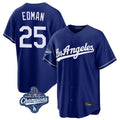 Los Angeles Dodgers #25 Tommy Edman Player Royal REYNOLDS World Series Meet Game Stitched Jerseys