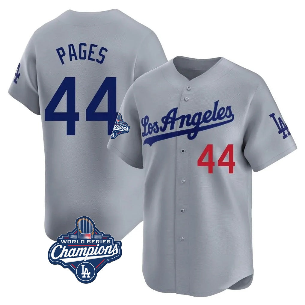 Los Angeles Dodgers #44 Andy Pages Player Gray REYNOLDS World Series Meet Limited Home Stitched Jerseys