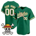 Custom Oakland Athletics x One Piece Green REYNOLDS Vapor Premier Limited Jersey - Stitched