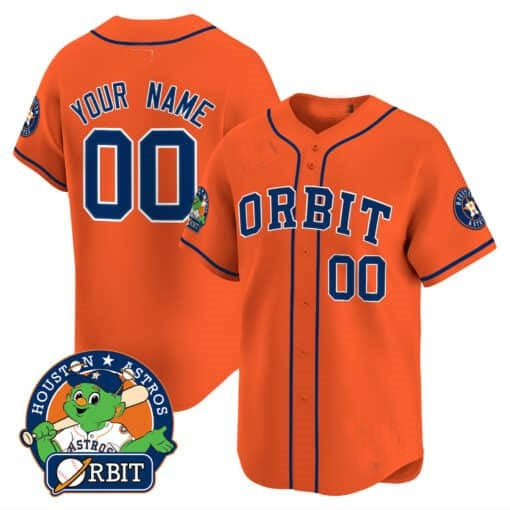 Custom Houston Astros Orbit Patch Vapor Premier Limited Jersey ¨C Orange REYNOLDS