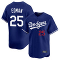 Los Angeles Dodgers #25 Tommy Edman Player Royal REYNOLDS Limited Home Stitched Jerseys