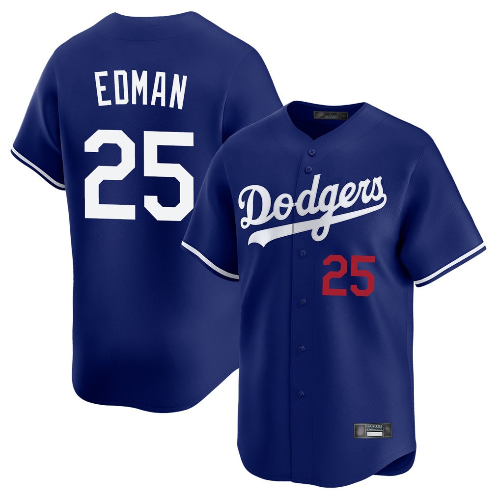 Los Angeles Dodgers #25 Tommy Edman Player Royal REYNOLDS Limited Home Stitched Jerseys