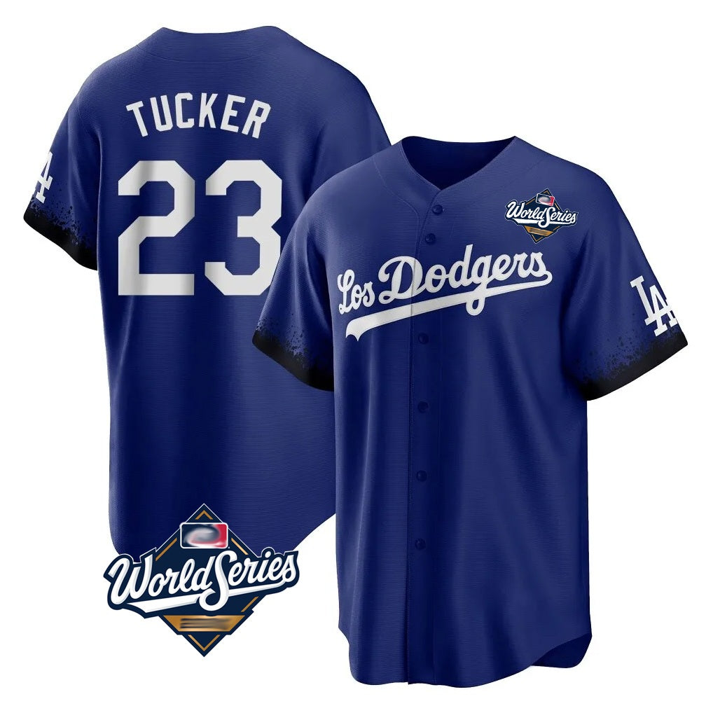 Los Angeles Dodgers #23 Kyle Tucker Player Royal REYNOLDS World Series City Connect Home Game Stitched Jerseys