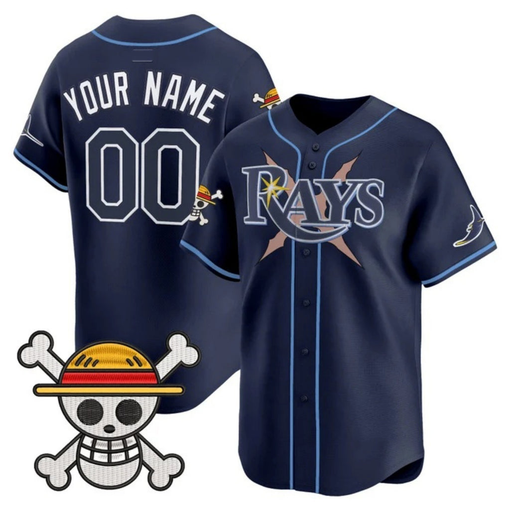 Custom Tampa Bay Rays x One Piece Navy REYNOLDS Vapor Premier Limited Jersey - Stitched