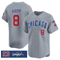 Chicago Cubs #8 lan Happ Gray REYNOLDS 'Ryne Sandberg Tribute' Vapor Limited V3 Stitched Jersey