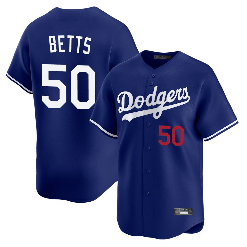 Los Angeles Dodgers #50 Mookie Betts Player Royal REYNOLDS Limited Home Stitched Jerseys