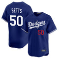 Los Angeles Dodgers #50 Mookie Betts Player Royal REYNOLDS Limited Home Stitched Jerseys