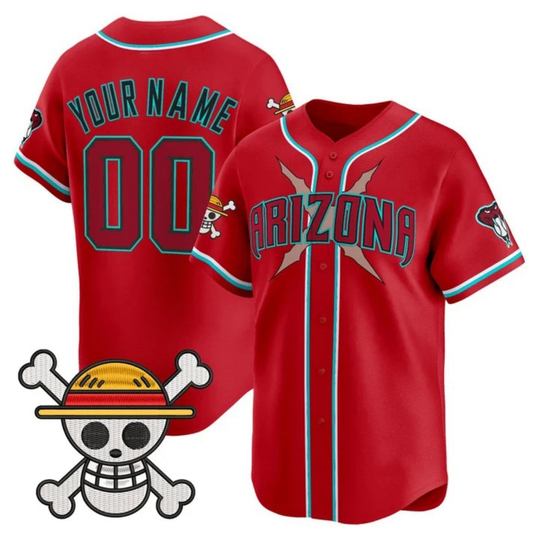 Custom Arizona Diamondbacks x One Piece Red REYNOLDS Vapor Premier Limited Jersey - Stitched