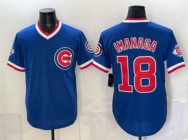 Chicago Cubs #18 Shota Imanaga Royal REYNOLDS 150th Anniversary Throwback Vapor Limited Stitched Jersey