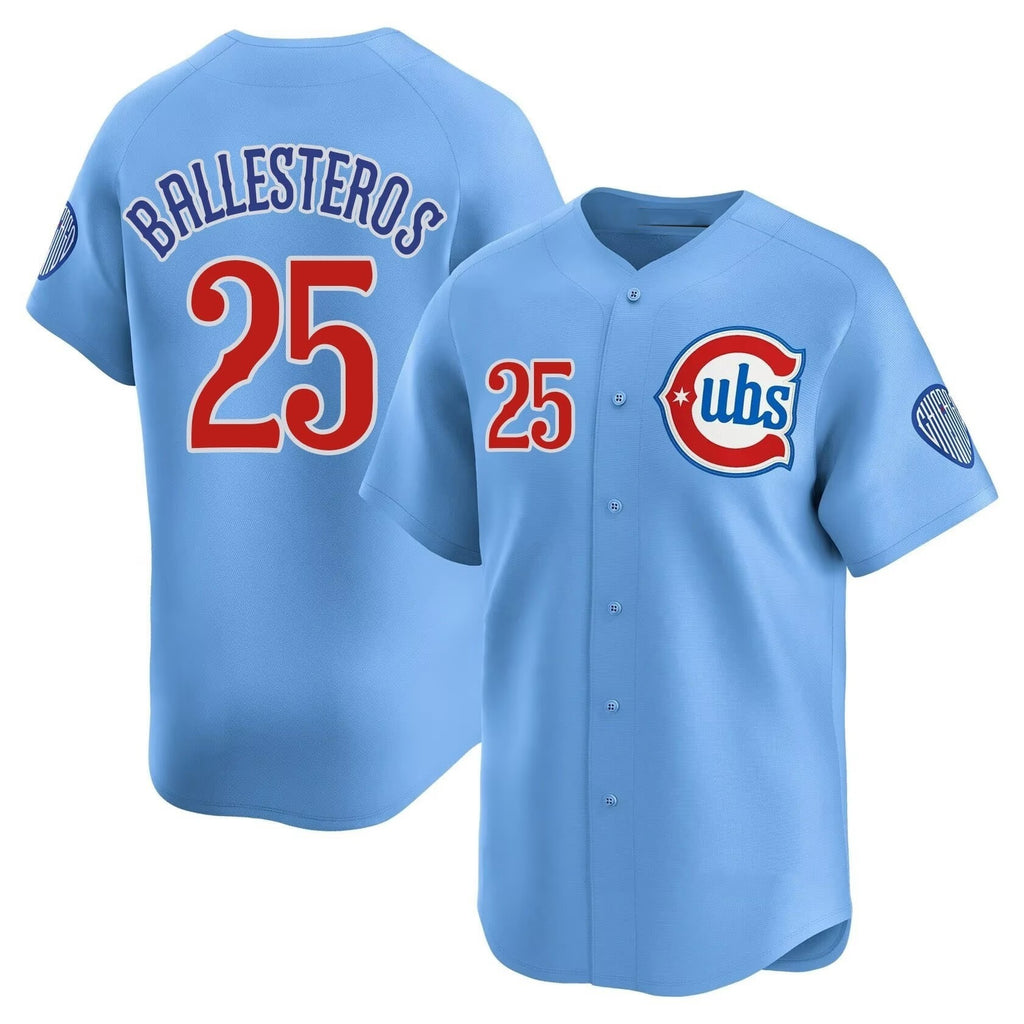 Chicago Cubs #25 Moises ballesteros Blue REYNOLDS 2024 25 2nd Alternate Limited Stitched Jersey