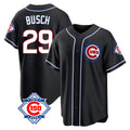 Chicago Cubs #29 Michael Busch Player Black REYNOLDS Fashion Out 150th Anniversary Game Stitched Jerseys