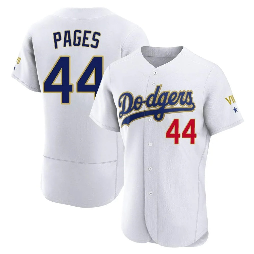 Los Angeles Dodgers #44 Andy Pages Player Gold White REYNOLDS 2026 Collection Stadium Limited Elite Stitched Jerseys