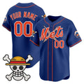 Custom New York Mets x One Piece Royal REYNOLDS Vapor Premier Limited Jersey - Stitched