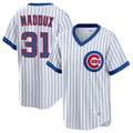 Chicago Cubs #31 Greg Maddux Player White REYNOLDS T-shirt Cooperstown Collection Limited Stitched Jerseys