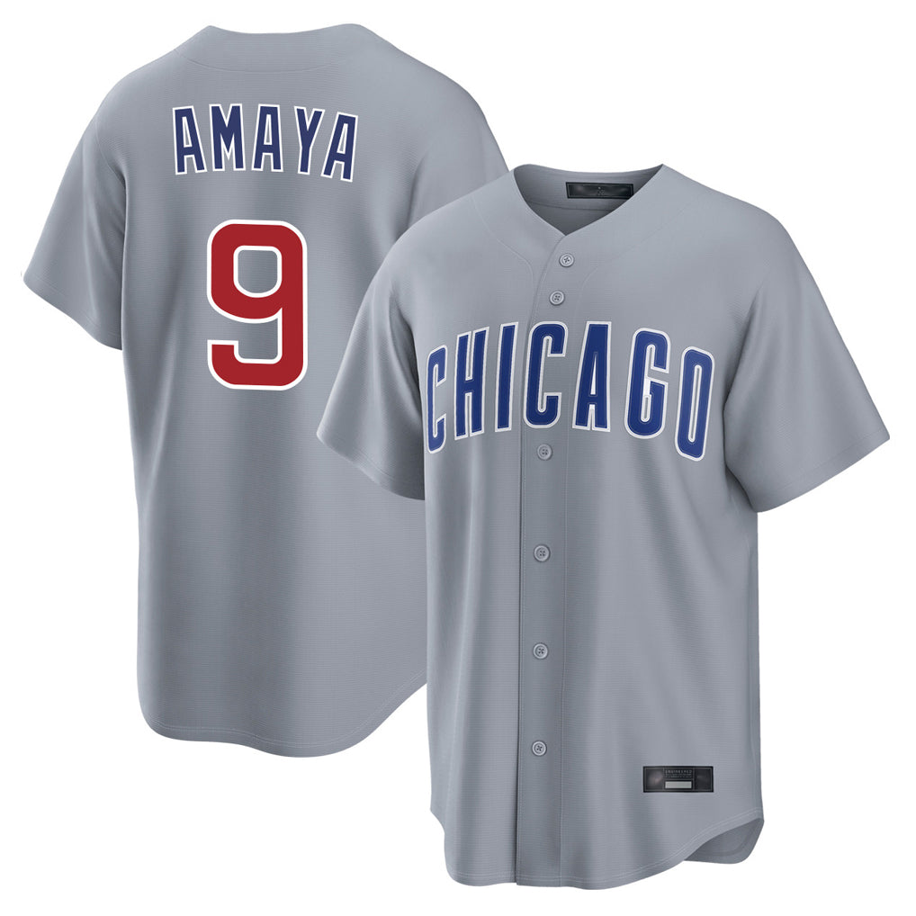 Chicago Cubs #9 Miguel Amaya Player Gray REYNOLDS Home Game Stitched Jerseys