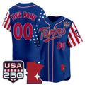 Custom Minnesota Twins America 250 Edition Vapor Premier Limited Royal REYNOLDS Stitched Jerseys