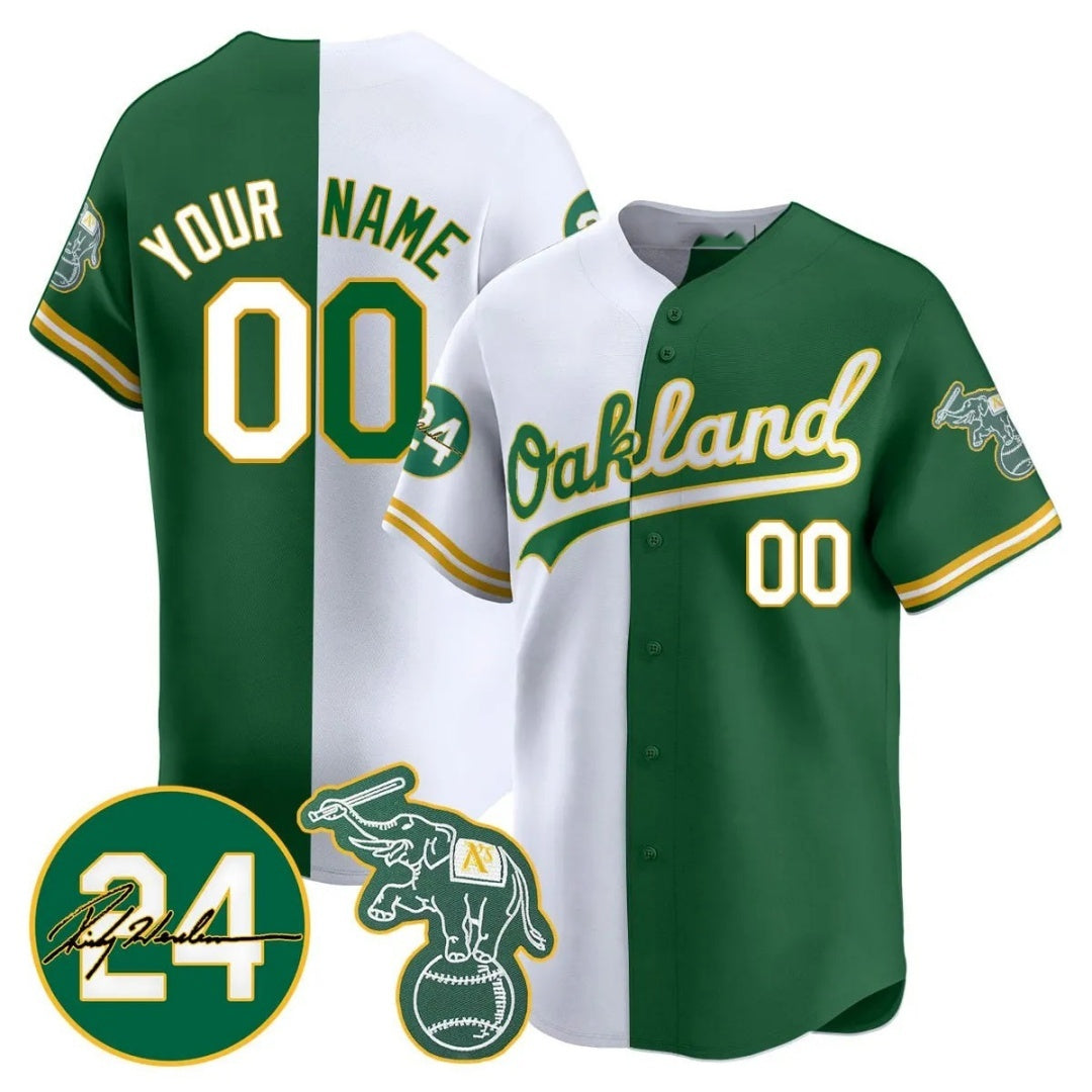 Custom Oakland Athletics White Green REYNOLDS Jersey - Personalized