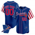 Custom Atlanta Braves 2024 Independence Day Vapor Premier Limited Jersey V2 ¨C Royal REYNOLDS